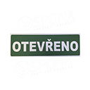 Informační tabulka oboustranná s textem "OTEVŘENO-ZAVŘENO", 297 x 105 mm, plast