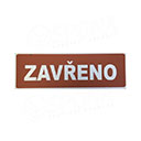 Informační tabulka oboustranná s textem "OTEVŘENO-ZAVŘENO", 297 x 105 mm, plast