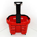 Nákupní košík na kolečkách, objem 43 litrů, červený plast
