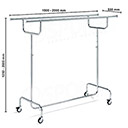 Štendr 1005C dvojitý, výška 125-230 cm, šířka 150-210 cm, kovová kolečka