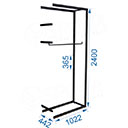 BIGSHOP KIT 04E, 1022 x 442 x 2400 x 365 mm, matná černá