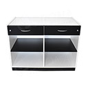 Pult BOX komplet prosklený 122 x 93 x 65 cm, bílé + černé LTD