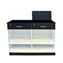 Pult BOX komplet prodejní/pokladní 122 x 93 x 65 cm, pravý, bílé + černé LTD