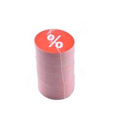 Papírové visačky SKONTO, průměr 45 mm, potisk &quot;%&quot;, červené, 180 ks