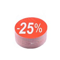 Papírové visačky SKONTO, průměr 80 mm, potisk "-25%", červené, 80 ks