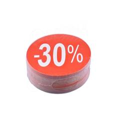 Papírové visačky SKONTO, průměr 80 mm, potisk "-30%", červené, 80 ks