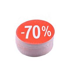 Papírové visačky SKONTO, průměr 80 mm, potisk "-70%", červené, 80 ks
