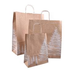 Taška papírová BIANCO NATALE, 45 x 15 x 49 cm, 100 gr, vánoční vzor