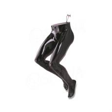 Torzo nohy pánské k zavěšení, včetně háku na stěnu, černá lesklá barva