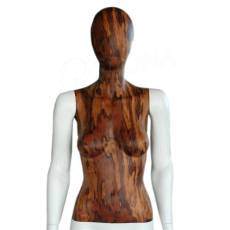 Figurína dámská WOOD 310, matná bílá, dřevěný dekor