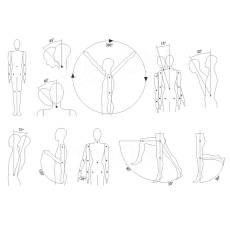 Figurína dámská FLEXIBLE, abstrakt, šedá, plast