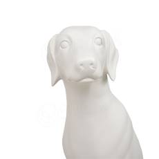 Figurína - pes sedící, hledící vlevo, bílá barva