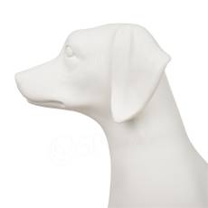 Figurína - pes sedící, hledící vlevo, bílá barva