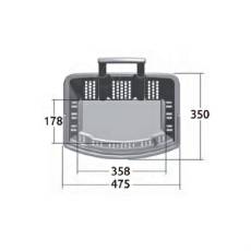 Nákupní košík na kolečkách, objem 38 litrů, černý plast