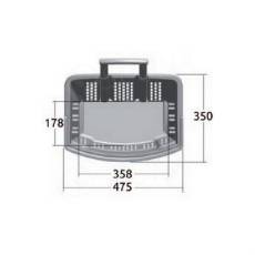 Nákupní košík na kolečkách, objem 38 litrů, modrý plast