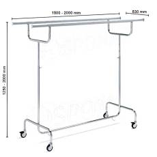 Štendr 1005C dvojitý, výška 125-230 cm, šířka 150-210 cm, kovová kolečka