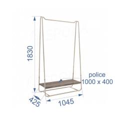 Štendr SVEDESE B, šířka 105 cm, výška 183 cm, včetně držáku police, bronz