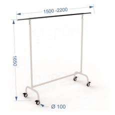 Štendr 1030, výška 160 cm, šířka 150-210 cm, bílá a chrom