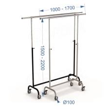 Štendr 1032, výška 140-215 cm, šířka 100-160 cm, bílá a chrom