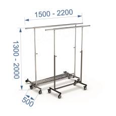 Štendr 1034, skládací, výška 130-200 cm, šířka 150-210 cm, bronz a chrom