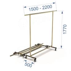 Štendr 1036, skládací, výška 177 cm, šířka 150-210 cm, černý