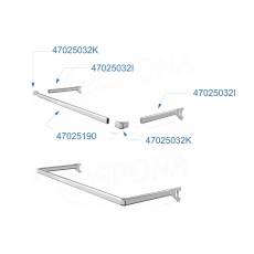 VARIANT U-rampa FLEXI, rameno 302 mm, pár, chrom