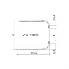 VARIANT U-rampa FLEXI, spoj ABS 67, chrom