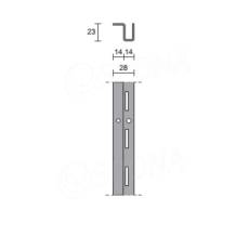 FROG - stojina MONO L 28 x 23 mm, 2400mm, chrom