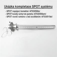 SPOT 25, rovné rameno, délka 348 mm s LED osvětlením, mat chrom