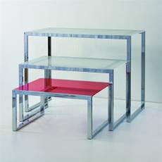 SCACCO MATTO 8382, stolek 90 x 60 x 120 cm, chrom