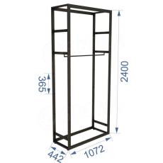 BIGSHOP KIT 04, 1072 x 442 x 2400 x 365 mm, matná černá