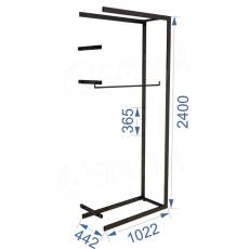 BIGSHOP KIT 04E, 1022 x 442 x 2400 x 365 mm, matná černá