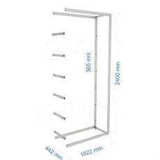 BIGSHOP KIT 05E, 1022 x 442 x 2400 x 365 mm, matná bílá