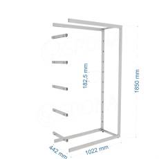 BIGSHOP KIT 08E, 1022 x 442 x 1850 x 182,5 mm, matná bílá