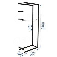 BIGSHOP KIT 04EA, 622 x 442 x 2400 x 365 mm, matná černá