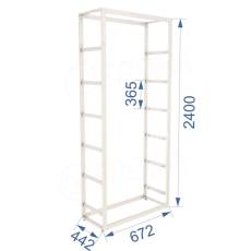 BIGSHOP KIT 05A, 672 x 442 x 2400 x 365 mm, matná bílá