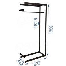 BIGSHOP KIT 07EA, 622 x 442 x 1850 x 182,5 mm, matná černá