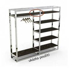 BIGSHOP středový držák police, délka 400 mm, matná černá