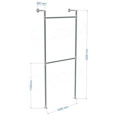 IDROSHOP, KIT 01 nástěnný modul, šířka 100 cm, výška 240 cm, pozink