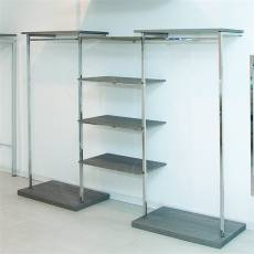 CUADRO, KIT 03A, 2240 x 1460 x 400 mm, chrom, bílé police