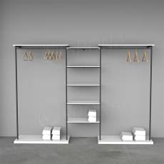 CUADRO, KIT 04A, 2540 x 1800 x 400 mm, antracit, bílé police