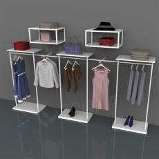 CUADRO, KIT 05A, 3180 x 1460 x 400 mm, chrom, bílé police