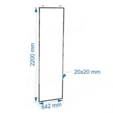CUADRO, 9635A pojízdný rám 642 x 2200 mm, s úchyty do kolejnice, chrom