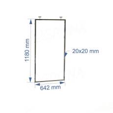 CUADRO, 9636A pojízdný rám 642 x 1180 mm, s úchyty do kolejnice, chrom