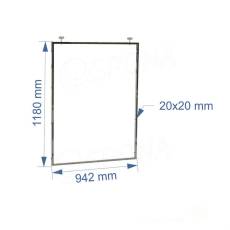 CUADRO, 9636B pojízdný rám 942 x 1180 mm, s úchyty do kolejnice, chrom