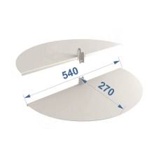 ROUND, pár půlkruhových polic, 540 x 270 mm, bílá