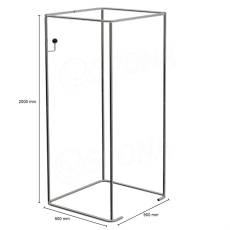 Převlékací kabinka, typ 915, 900 x 900 x 2000 mm, chrom