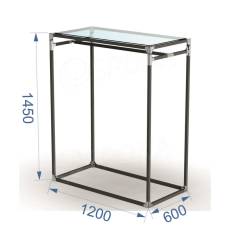 Stojan PRIMO KIT 2, šířka 60 cm, výška 145 cm, délka 120 cm, chrom