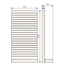 Gondola typ L, SLAT panel, 120 x 50 x 240 cm, javor