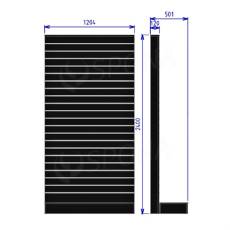 Gondola BOX typ L, SLAT panel, 120x50x240 cm, černá